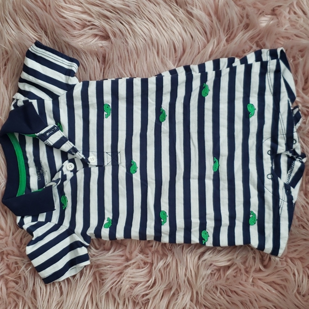 Striped blue and white 12 mos shorts onsie